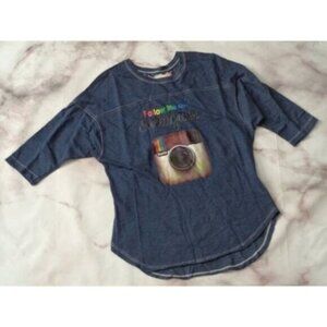 NEW So Nikki girls large (14) blue "Follow Me On Instagram" Boutique shirt